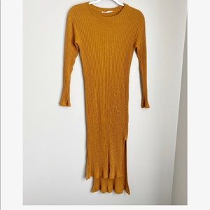 Lush Mustard Midi Dress